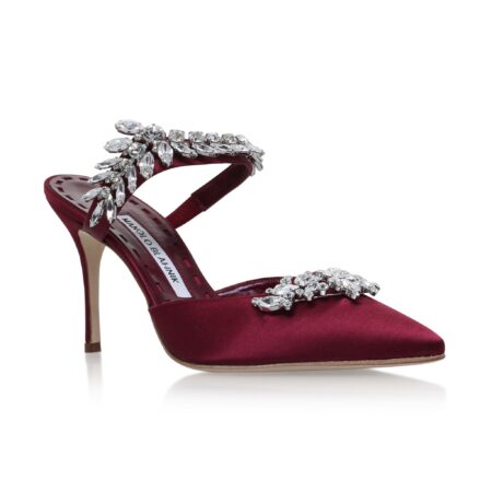 Manolo Blahnik Satin Lurum Mules 90